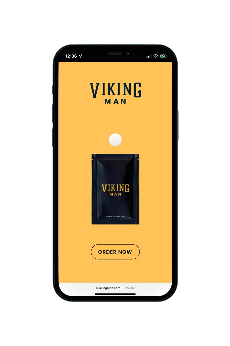 Viking Man website on mobile device